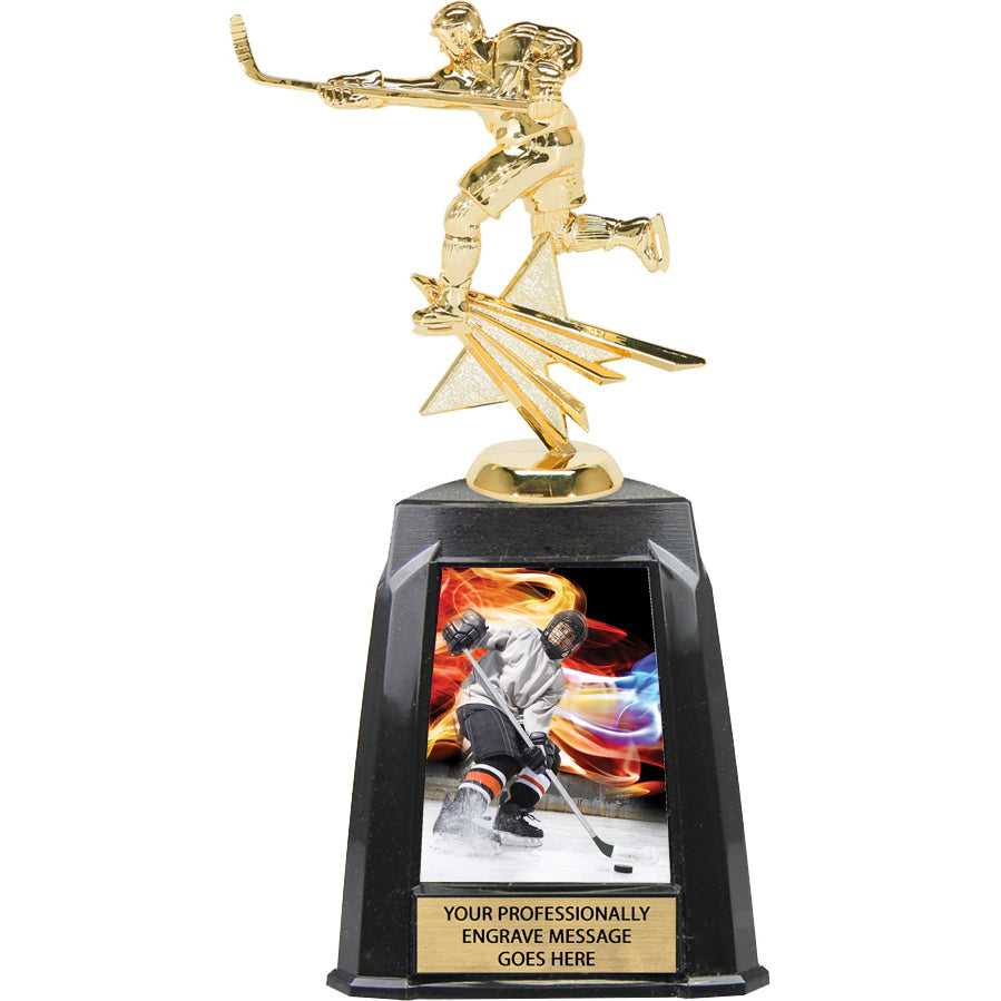 Hockey Exclusive Tri-Tower Trophy - 10 inch [TRTWR10-HK]