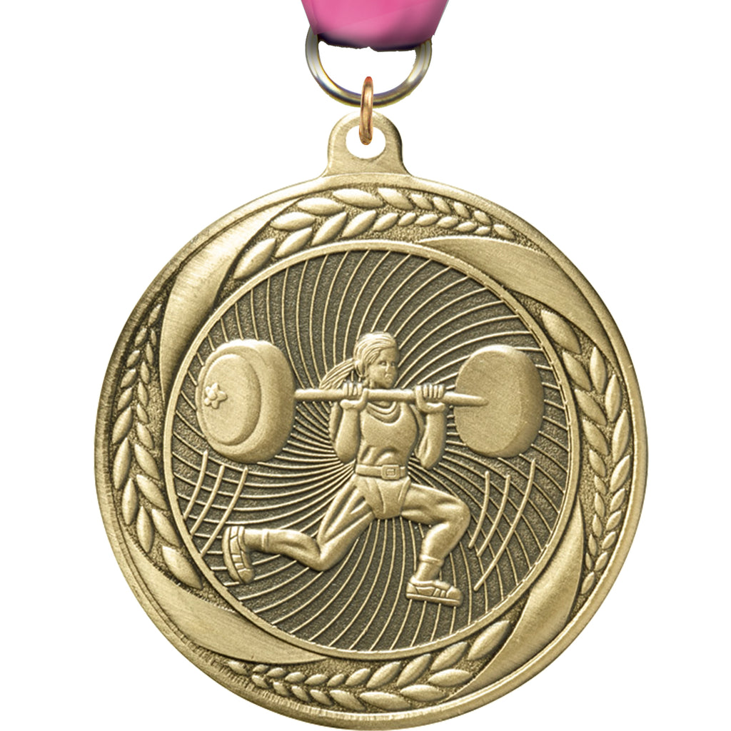 2.25" Weightlifting Female Laurel Wreath Medal [MM2S-20]