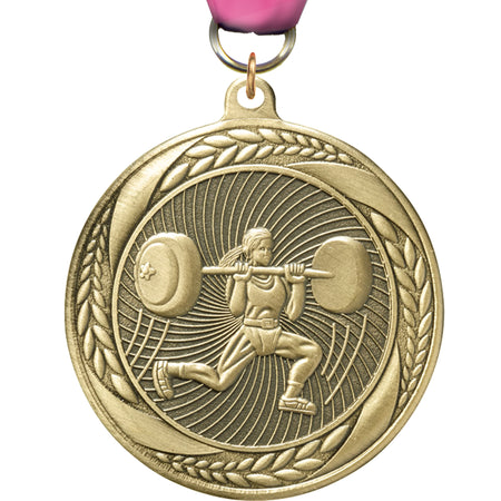 2.25" Weightlifting Female Laurel Wreath Medal [MM2S-20]