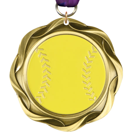 3" Softball Fusion Diecast Medal [MFUS2-SB]
