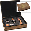 Rustic Laserable Leatherette 4-Piece Wine Tool Set [WJT60]