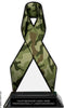 Camouflage Green Ribbon Colorix-T Acrylic Trophy - 8 inch [TACR8-RBN-CMO-GRN-Q]