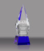 Crystal Faceted Obelisk Award on Blue Pedestal Base [CJ533S-9]
