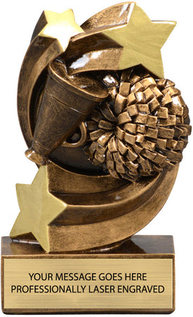 Cheer Star Swirl - 5.25" Resin Trophy [RPSS5-CH]