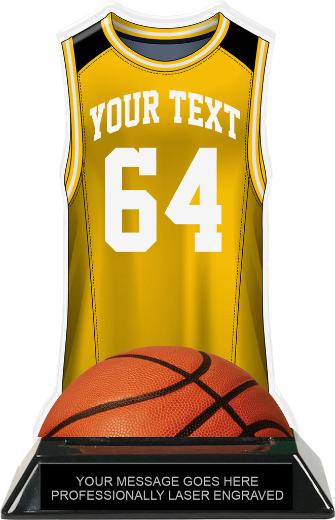 Basketball Jersey Colorix-T Acrylic Trophy- Gold [TACR7-JSY-BK-GLD-Q]