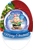Christmas - Elf in a Snow Globe Oval Insert [OV-4214]