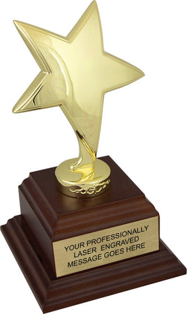 Polaris Gold Metal Star on Wood Veneer Base [MWSFD16-G]