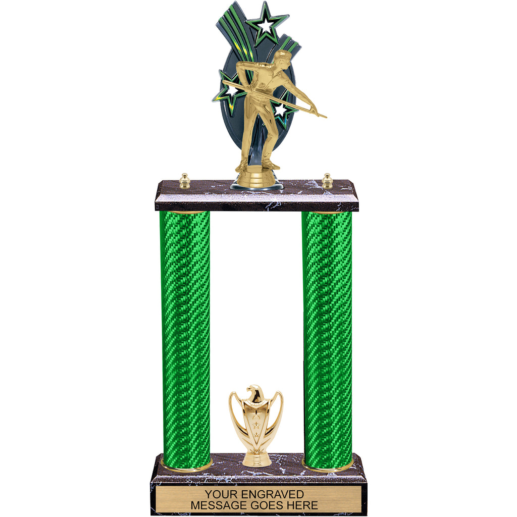 Triple Star Backdrop Two-Post Trophy - 19 inch [T2P19BD]