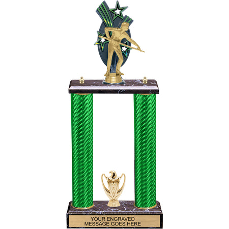 Triple Star Backdrop Two-Post Trophy - 19 inch [T2P19BD]