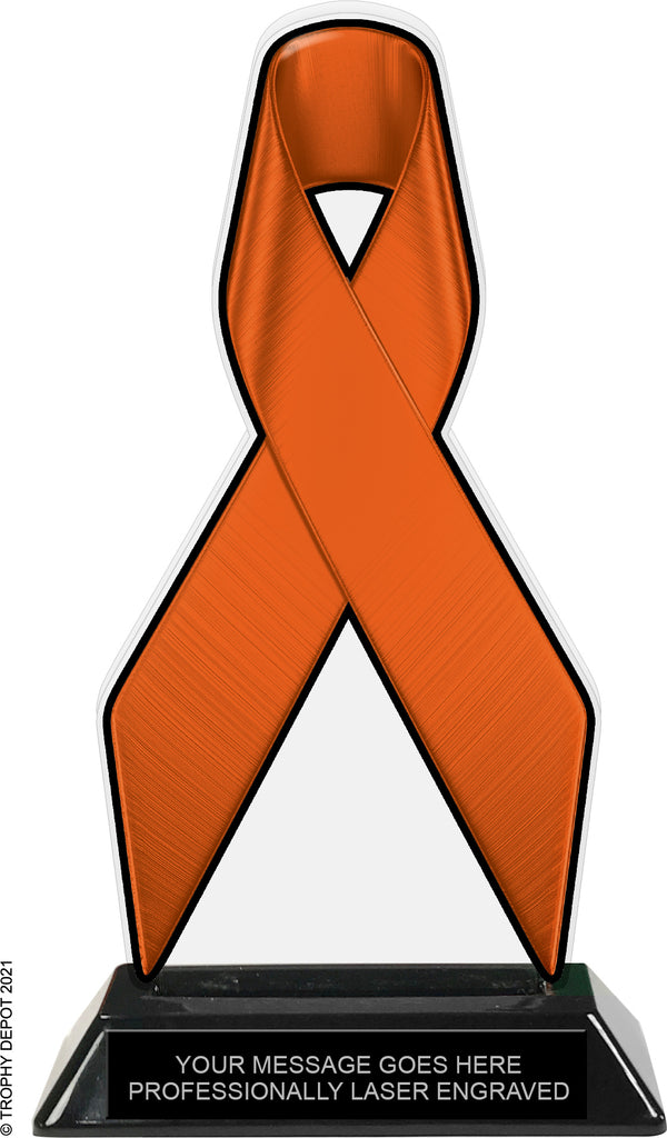 Orange Ribbon Colorix-T Acrylic Trophy - 8 inch [TACR8-RBN-ORG-Q]