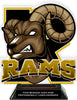 Rams Mascot Colorix-T Acrylic Trophy - 8.25 inch Gold [TACR8-MSCT-RAM-GLD-Q]