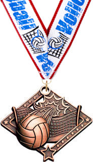 Volleyball Diamond Star Medal - Bronze [MDS2-VB]