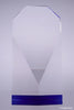 Diamond Faceted Crystal Award with Blue Accents - 8.5 inch [CM54-BLU-8]