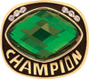 Green Cut Glass Champion Ring- Gold [RNGJ6-GRN-G]