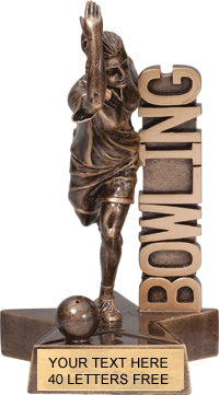 Bowling Billboard - 8.5" Resin Trophy - Female [RMB8-BWF]