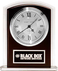 Beveled Glass Clock with wood accent [TDC965]