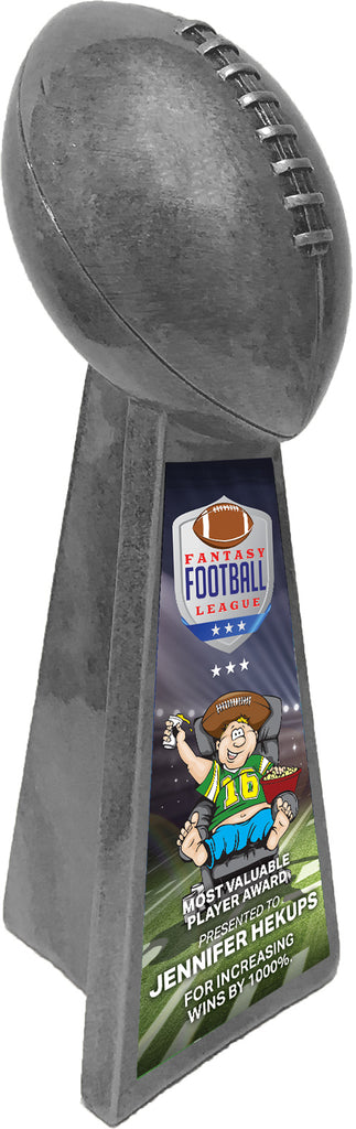 Antique Silver Football Resin Award with Full Color Engraving Plate [RFTBM-202]