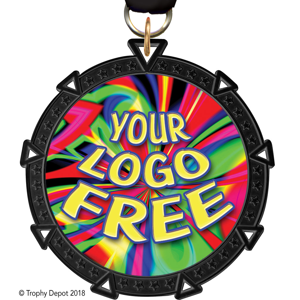 2.5" Black Starforce Custom Insert Medal - TD Exclusive! [MX36STR-BLK]