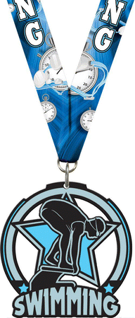2.5" Swimming Female Glow Medal [MGLW2-SWF]