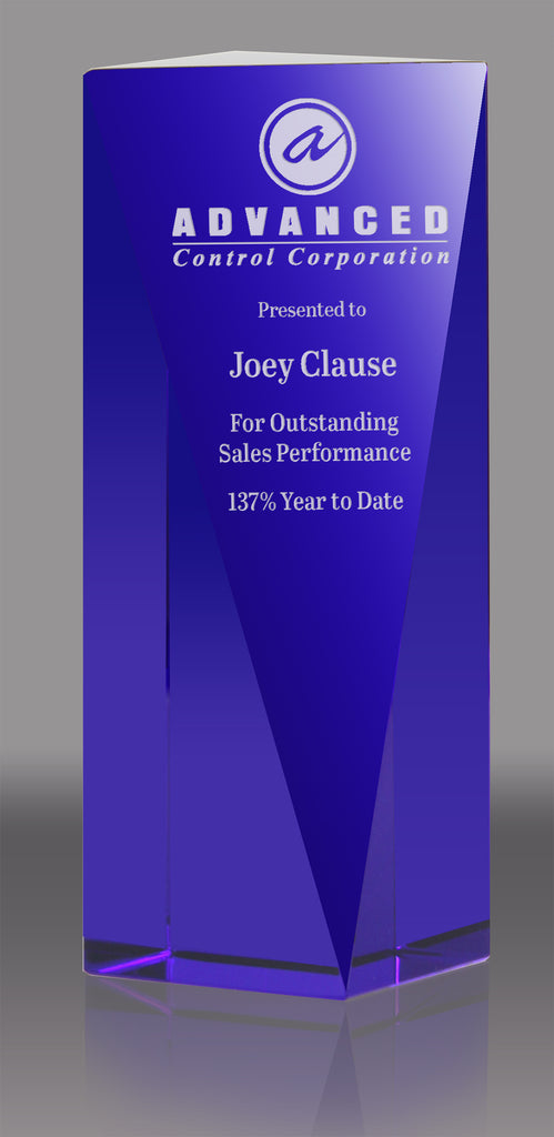 Blue Crystal Goldwell Award - 6 inch [CGW6-BLU-X]