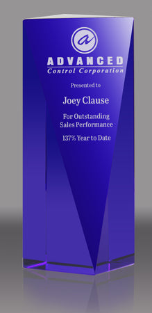 Blue Crystal Goldwell Award - 6 inch [CGW6-BLU-X]