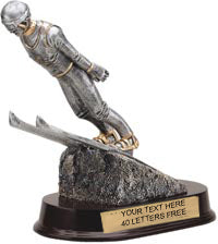 Ski Jump Pewter Finish Resin Trophy [SGR2011SJ]