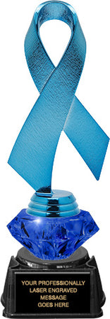Blue Awareness Ribbon Diamond Riser Trophy [TDRAWRB-BLU]
