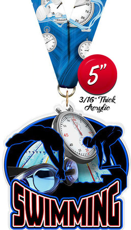 Swimming Colorix-M Acrylic Medal [MACR5-SW-Q]