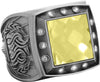 Championship Ring with Yellow Center Stone- Silver [RGSJ-S-12ST-YLW]