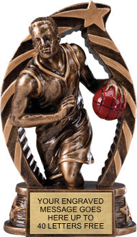 Basketball Male Star Flame Resin Trophy [RSF5-BKM]