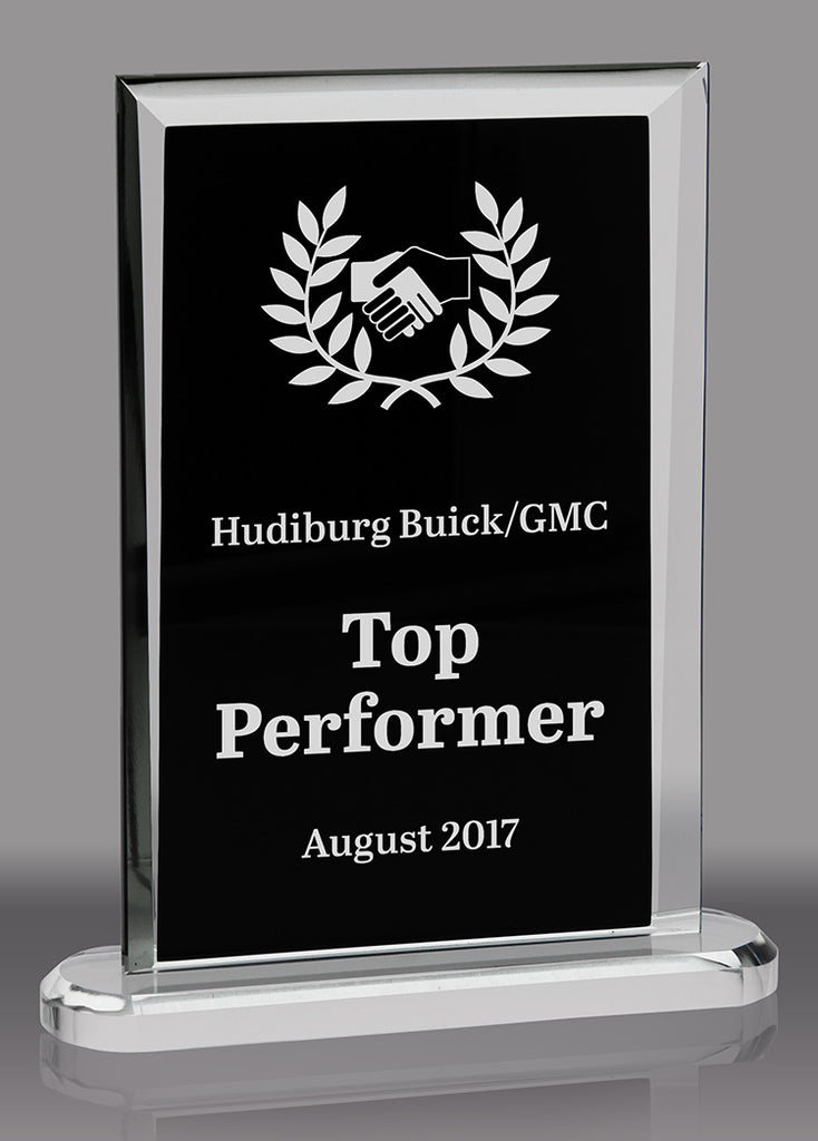 Rectangular Glass Award with Black Silk Screened Center [GT2935-8]