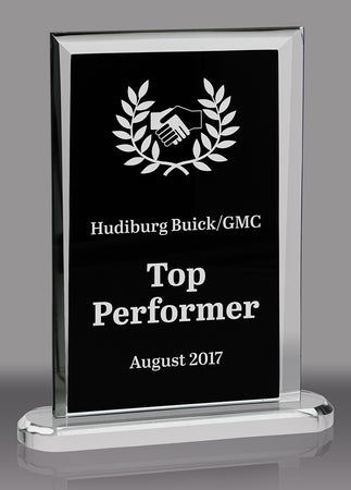 Rectangular Glass Award with Black Silk Screened Center [GT2935-8]