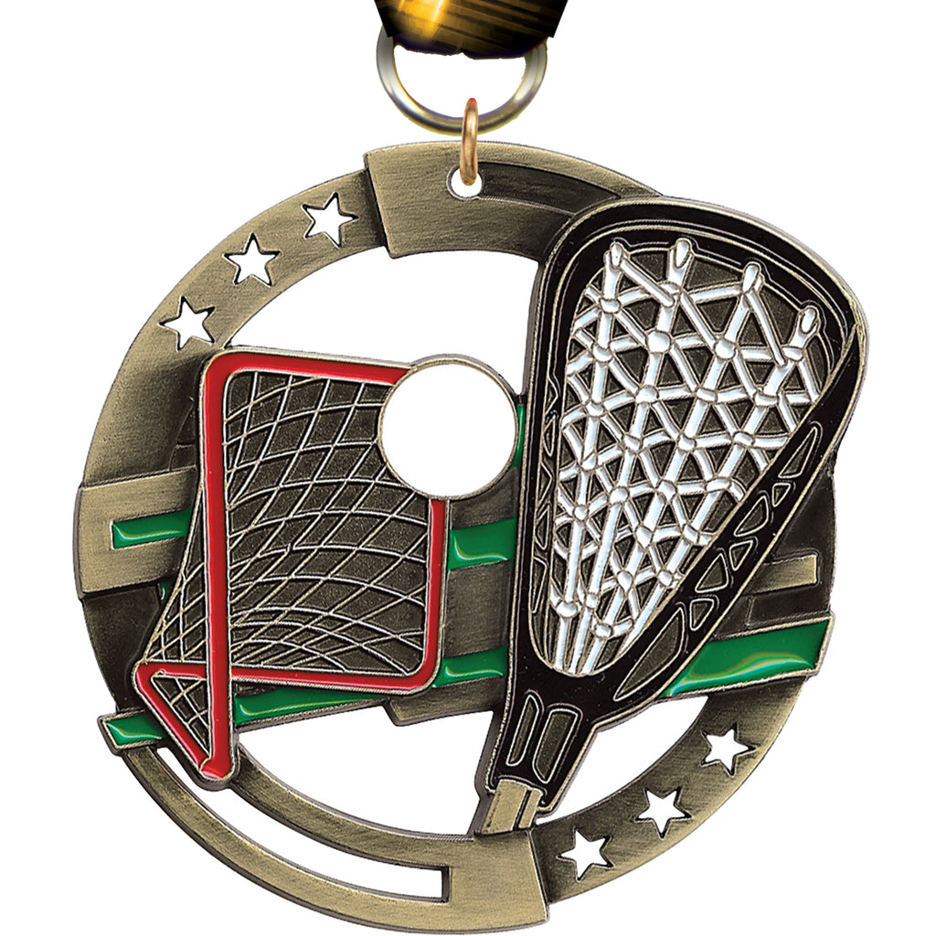 2.75" Lacrosse Dimensional Color Medal [M3EM-LC]
