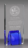 Crystal Award with Cobalt Blue Stand [CF174-8-BL-X]