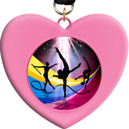 Pink Heart Insert Medals [M3HRT-PNK]