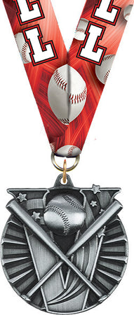 Baseball Victory Medal- Silver [MVM2-BS-S]