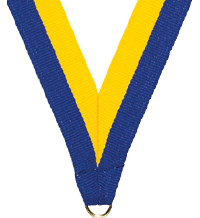 7/8 x 30 in. Blue & Yellow Neck Ribbon [NKRB-4052]