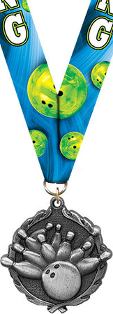 Bowling Wreath Medal- Silver [MP18-BW-S]