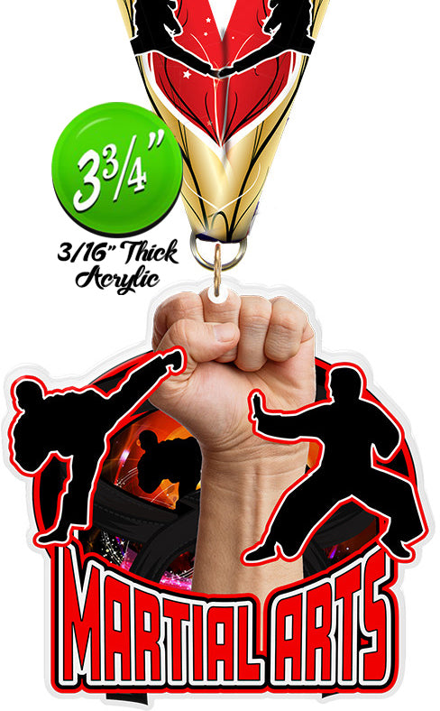 Martial Arts Colorix-M Acrylic Medal - 3.75 inch [MACR375-MA-Q]
