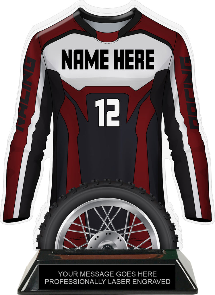 Motocross Jersey Colorix-T Acrylic Trophy - Maroon [TACR7-JSY-MOTOX-MRN-Q]