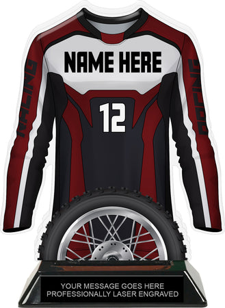 Motocross Jersey Colorix-T Acrylic Trophy - Maroon [TACR7-JSY-MOTOX-MRN-Q]
