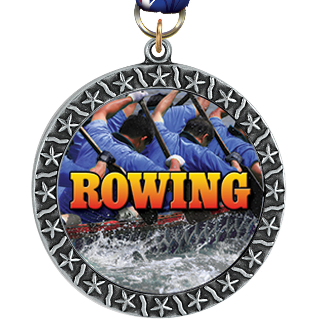 Star Border Insert Medals - Silver [M312S-S]