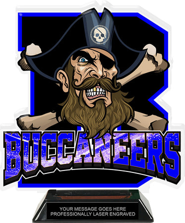 Buccaneers Mascot Colorix-T Acrylic Trophy- 8.25 inch [TACR8-MSCT-BUC-Q]