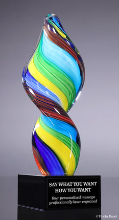 Rainbow Twist Art Glass Award [AGJ49-10]
