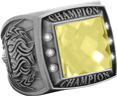 Championship Ring with Yellow Center Stone- Silver [RGSJ-S-CHMP-YLW]