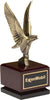 Antique bronze eagle on hardwood base [EC1297]