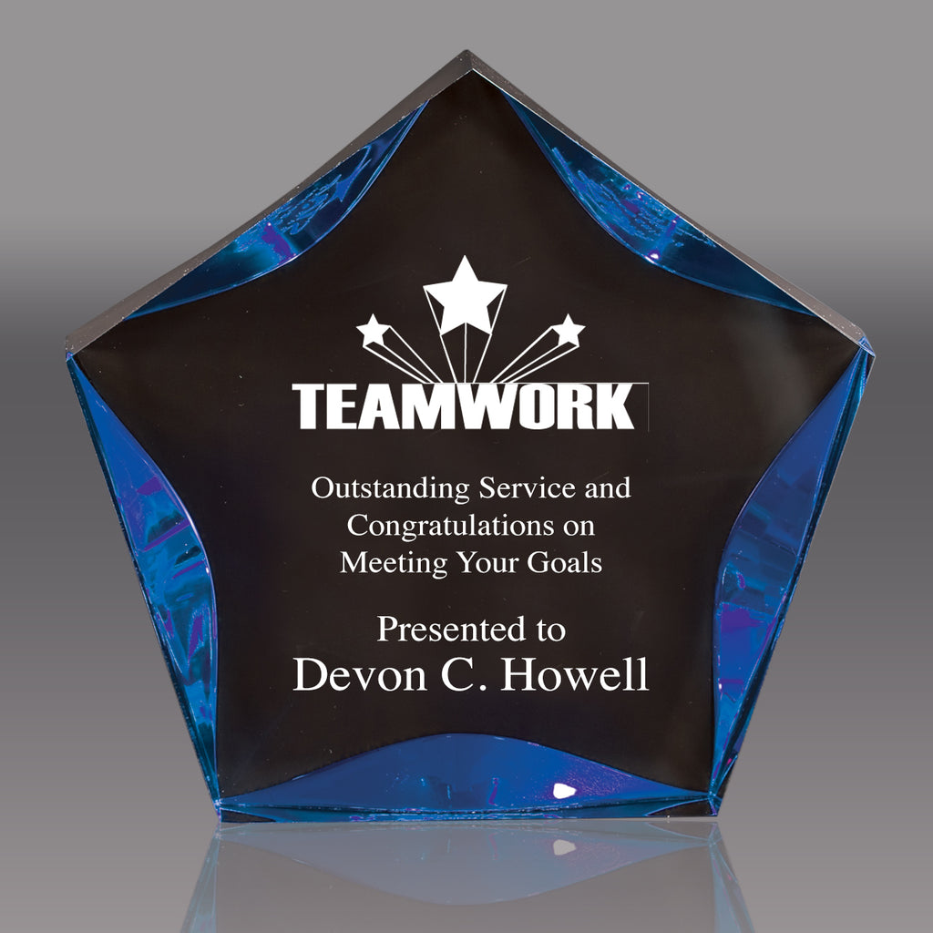 Blue & Black Acrylic Luminary Stars