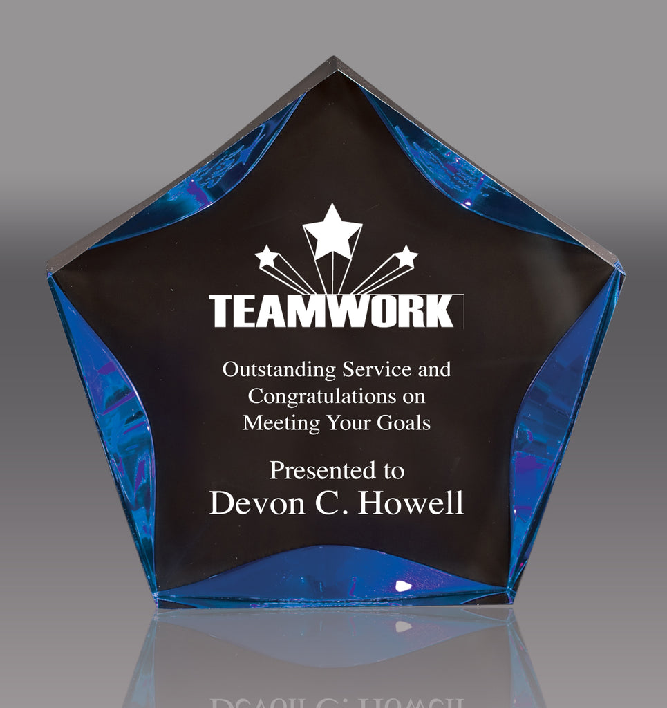 Acrylic Blue & Black Luminary Star - 6 inch [ALSB6BKB]