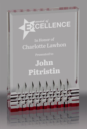 Reflective Base Acrylic Award- Red 4.25x6 inch [ACRS-4R]