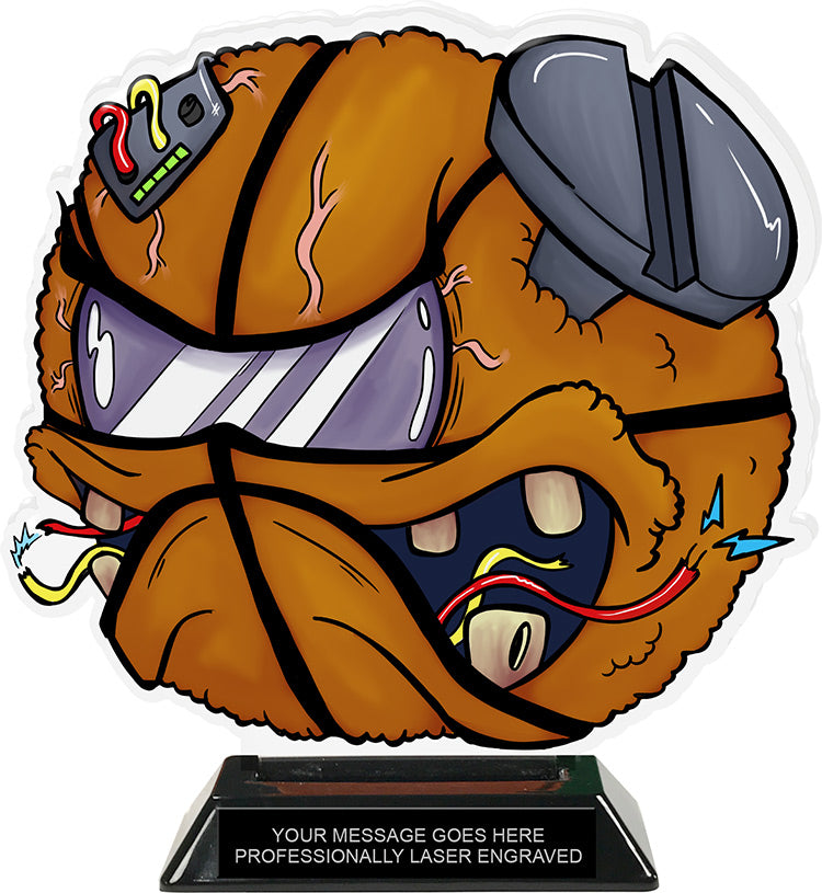 Exclusive Basketball Zomball Colorix-T Acrylic Trophy - 8.25 inch [TACR8-ZMBL-BK-Q]